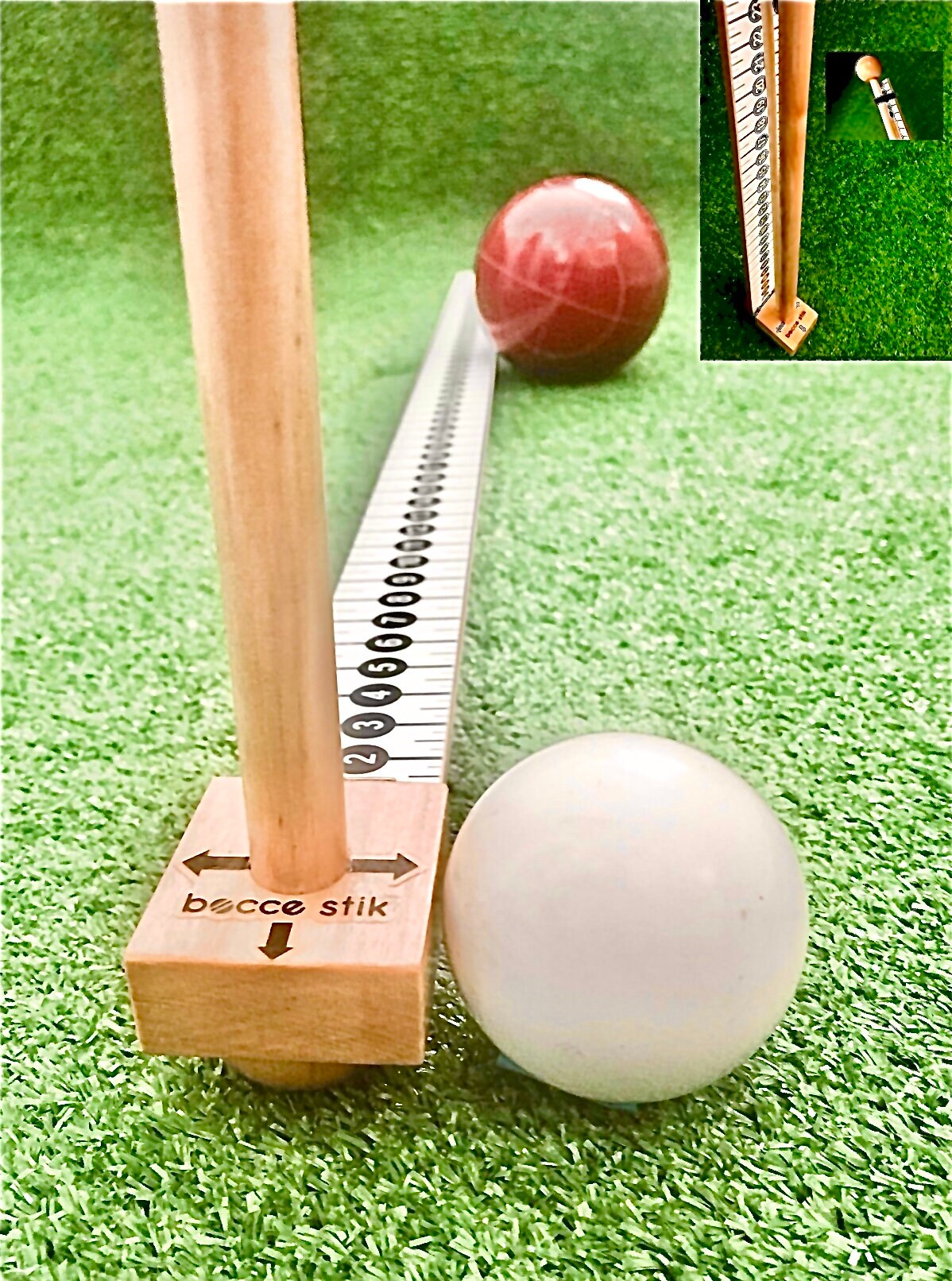 Boccestik A Bocce Ball Measuring Device. Never Squat Again to Measure