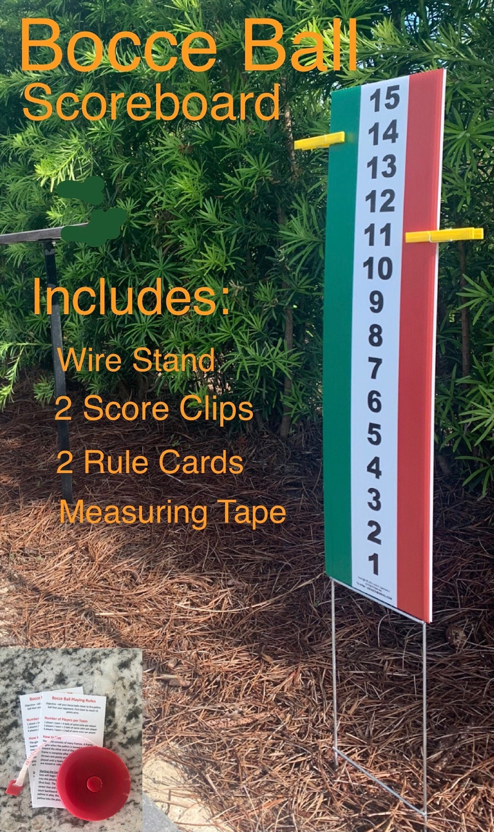 Bocce Ball Scoreboard w/Stand 2 Scoring Clips Pushbutton Etsy