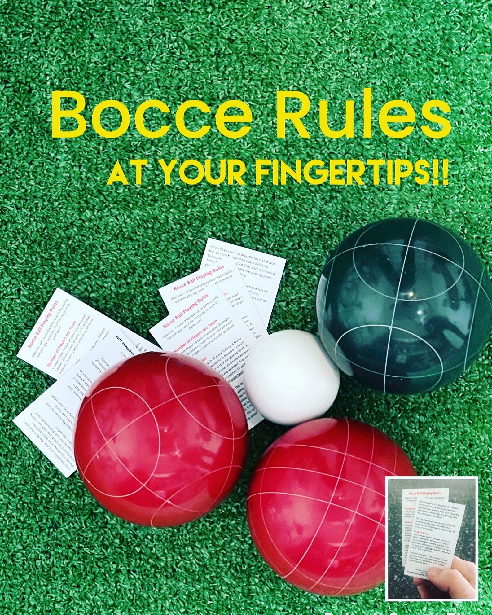 Bocce Ball Rules on a Pocket Size Card Etsy