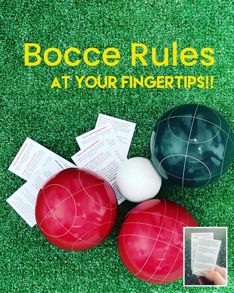 Bocce Ball Rules on a Pocket Size Card Etsy