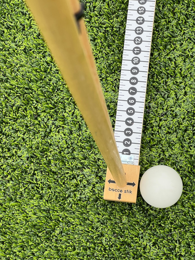 Boccestik A Bocce Ball Measuring Device. Never Squat Again to Measure