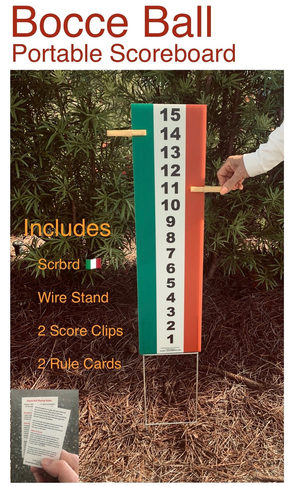 Bocce Ball Scoreboard W/stand 2 Scoring Clips and 2 Etsy
