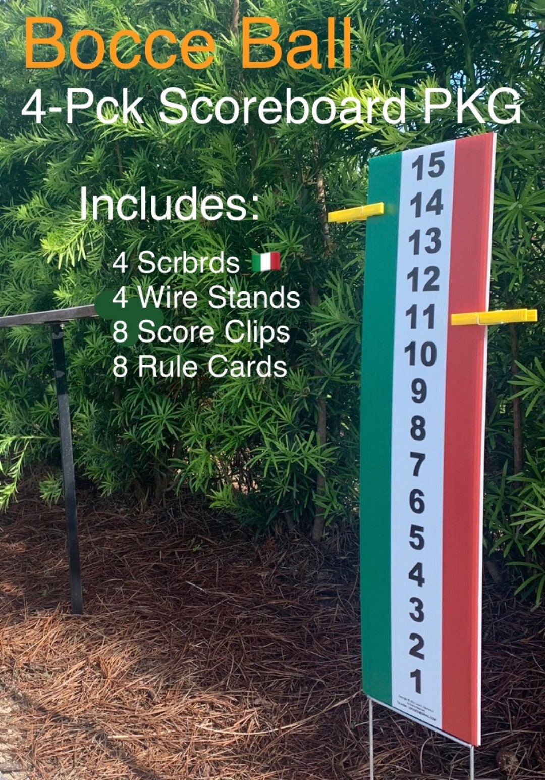 Bocce Ball Scoreboard 4pck 4 Scoreboards 4 Stands 8 Etsy