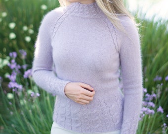 KNITTING PATTERN ⨯  Mer Sweater Knitting Pattern, Mohair Pullover Pattern ⨯ Easy Pullover Knitting Pattern, Sweater Knitting Pattern