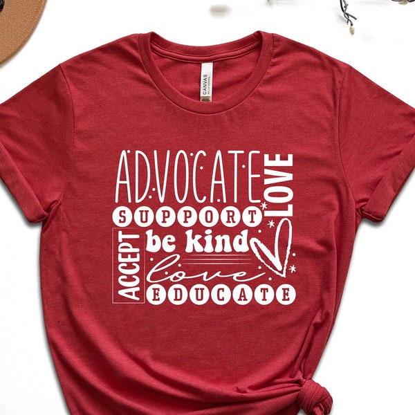 Advocate Support Love Accept Be Kind Educate Shirt, Autism Awareness Shirt, Autism Shirt, Advocate Puzzle Piece Shirt, Autism Speaks Shirt