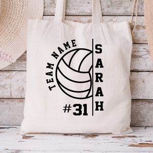 Personalized Volleyball Team Name And Number Tote Bag, Custom Volleyball Tote Bag, Voleyball Team Tote Bag, Game Day Tote Bag, Game Gift