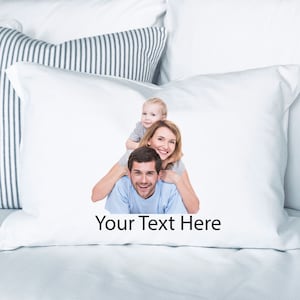 Custom Photo Pillowcase, Custom Text Pillow Cover, Personalized Photo Pillowcase, Family Photo Pillowcase, Kids Pillowcase, Best Friend Gift