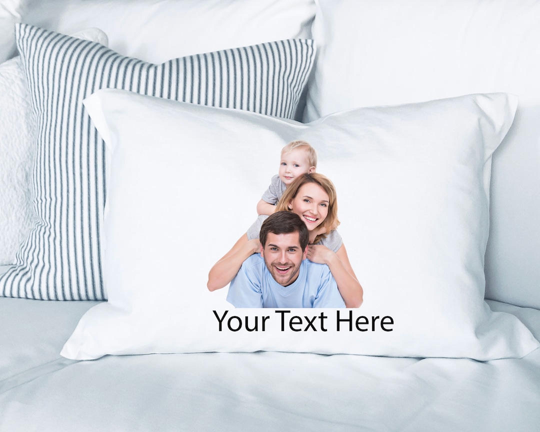Custom Photo Pillowcase, Custom Text Pillow Cover, Personalized Photo