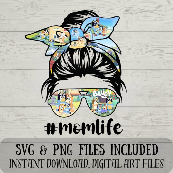 En My Bluey Mom Era SVG - Mum Life SVG - Mom Life SVG - Bluey Svg - Descarga digital - Fun Crafting - archivos svg y png incluidos