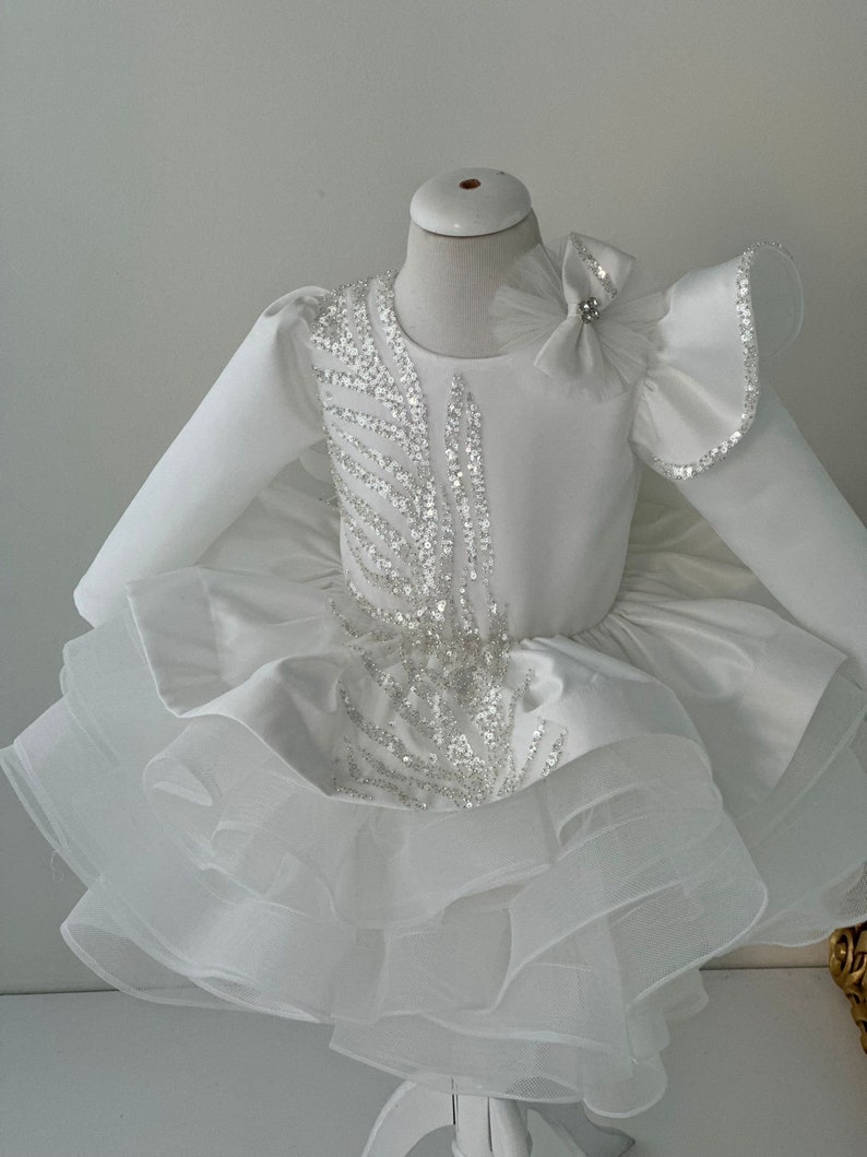 Princess White Dress for Special Occasion,kids Birthday Party Outfit