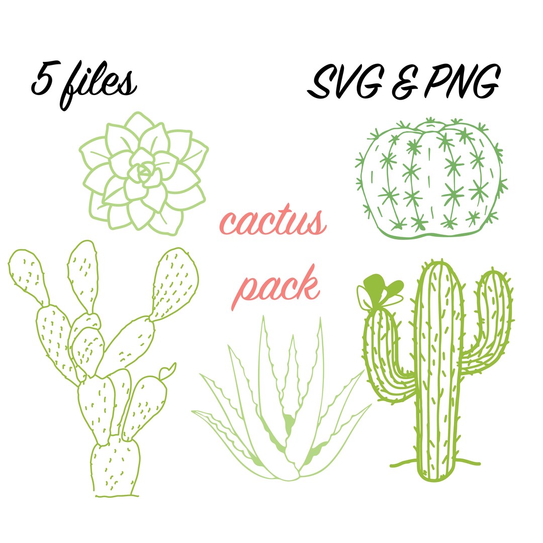 Cactus Succulent Cut Files SVG and PNG for Laser Cutter, Cricut, for ...