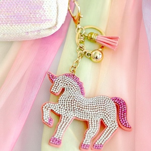 Crystal Rhinestone Sparkly Keychain/Bag pack Hang/Purse Hang/Mobile Tag/Key charm/Party Gift/Cat,Unicorn,Flamingo,Sunshine