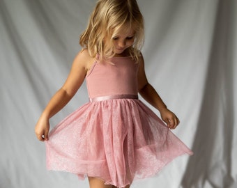 Girl's Mocha Ballerina Tutu Dress/Baby Girl's Dress/Little Girl Dance Dress/Boho Girl's Dress/Ultra Soft Cotton Feel Dress for Girl 3-7Y