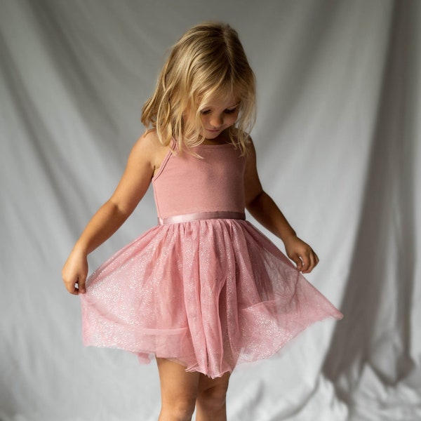 Girl's Mocha Ballerina Tutu Dress/Baby Girl's Dress/Little Girl Dance Dress/Boho Girl's Dress/Ultra Soft Cotton Feel Dress for Girl 3-7Y
