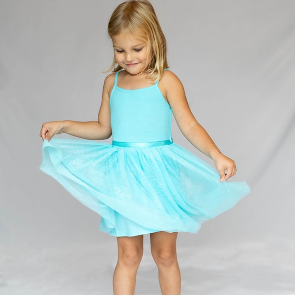 Girl's Turquoise Blue/Mocha/Pink Ballerina Tutu Dress/Little Girl Dance Dress/Boho Girl's Dress/Ultra Soft Cotton Feel Dress for Girl 3-7Y