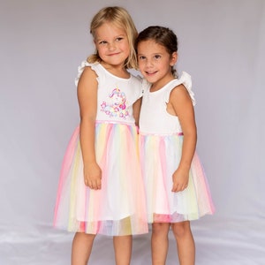 Rainbow Tutu Dress for Girls Casual Sleeveless, Princess Dresses, Party Wedding Birthday Tulle Skirts Dresses for girl 3-7 Years image 3