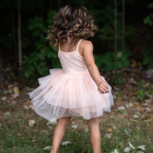 Girl's Peach Ballerina Heart Tutu Dress, Baby Girls, Little Girls Dance Dress, Boho Dress, Wedding, Birthday, Ultra Soft For Girl's 3-7 Year image 3