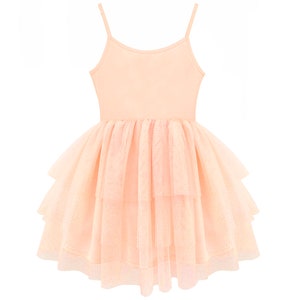 Girl's Peach Ballerina Heart Tutu Dress, Baby Girls, Little Girls Dance Dress, Boho Dress, Wedding, Birthday, Ultra Soft For Girl's 3-7 Year image 5