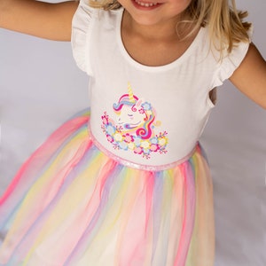 Rainbow Tutu Dress for Girls Casual Sleeveless, Princess Dresses, Party Wedding Birthday Tulle Skirts Dresses for girl 3-7 Years image 5