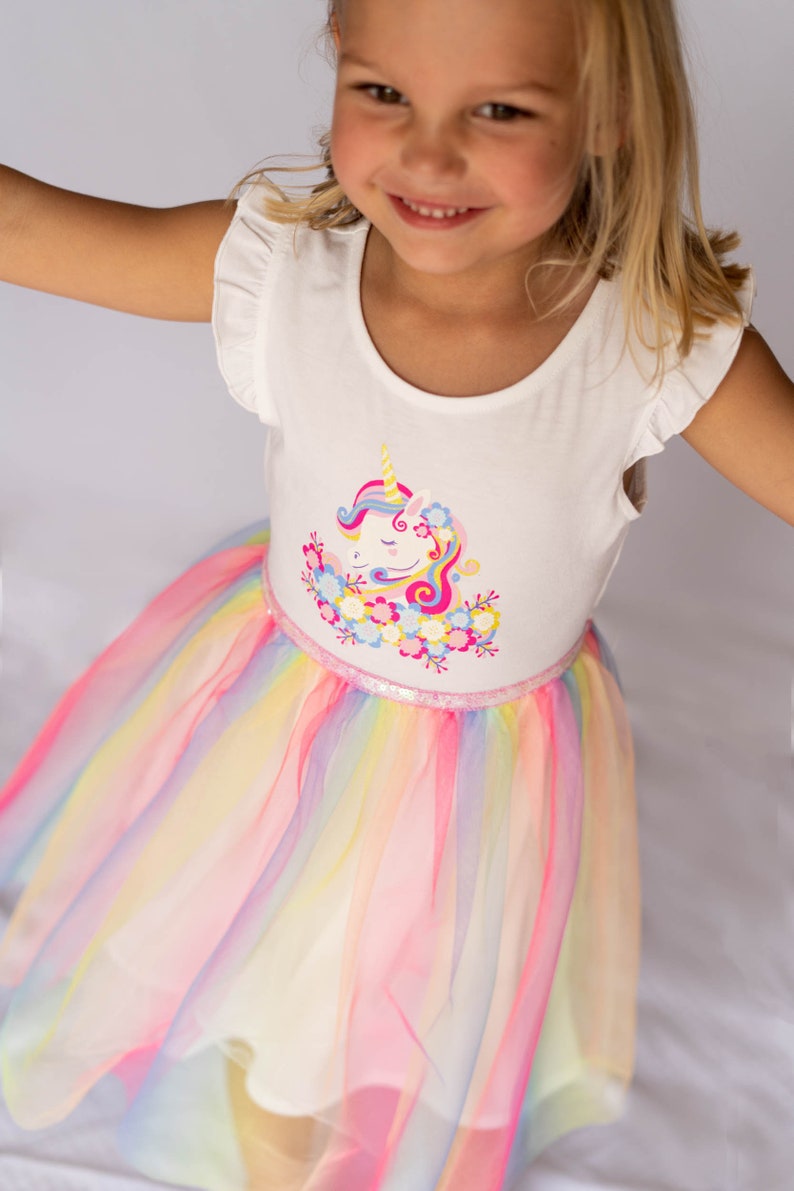 Rainbow Tutu Dress for Girls Casual Sleeveless, Princess Dresses, Party Wedding Birthday Tulle Skirts Dresses for girl 3-7 Years image 5