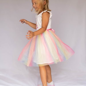 Rainbow Tutu Dress for Girls Casual Sleeveless, Princess Dresses, Party Wedding Birthday Tulle Skirts Dresses for girl 3-7 Years image 6