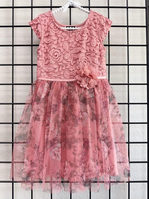 chinese dress ladies Peach Rose Mini Corset Summer Dress with Floral Print– PromGirl main image 1