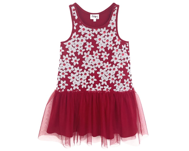 Girls Black/Red Sequin Daisy Tutu Dress/Toddler Dress/Girls Holiday/Party Dresses/Christmas Red Dress/Gift for little girl Size 3-7 Years Red