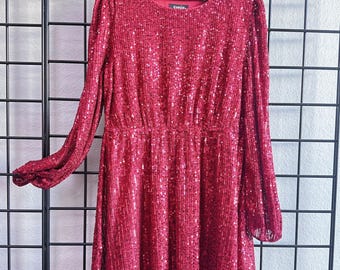 open lace back dress Club Exx Iridescent Pink Sequin Dress – Dolls Kill main image 0