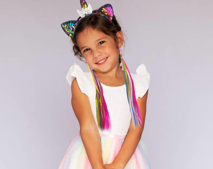 Rainbow Unicorn Headbands with Cute Rainbow Hair Accessory, Unicorn Headbands, Unicorn Theme Party Gift, Easter Gift