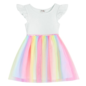 Rainbow Tutu Dress for Girls Casual Sleeveless, Princess Dresses, Party Wedding Birthday Tulle Skirts Dresses for girl 3-7 Years image 7