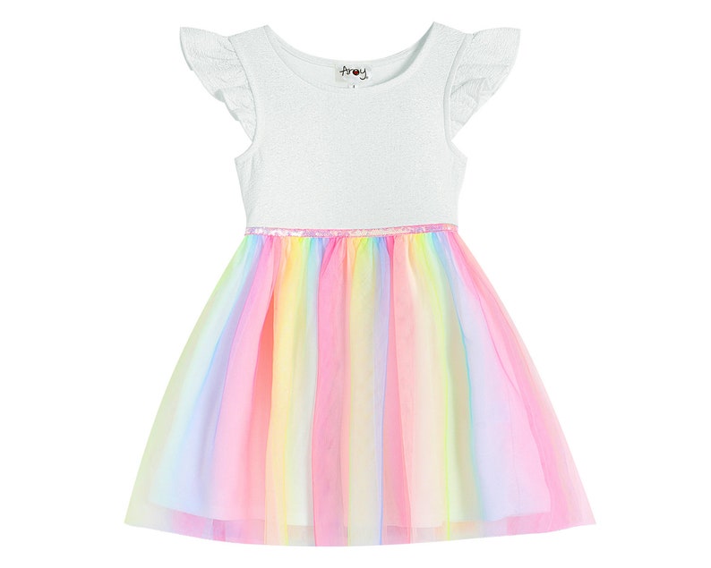 Rainbow Tutu Dress for Girls Casual Sleeveless, Princess Dresses, Party Wedding Birthday Tulle Skirts Dresses for girl 3-7 Years image 7