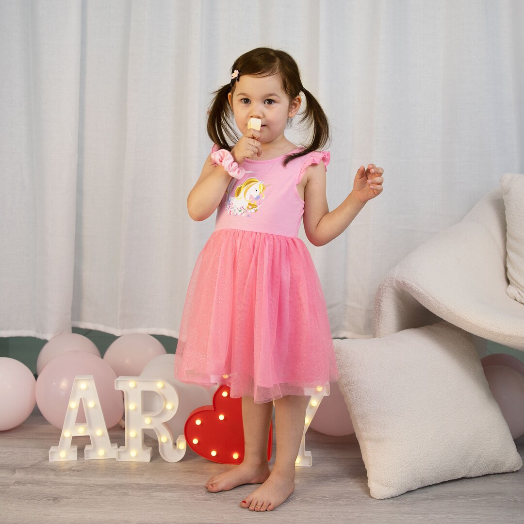 KIDS TUTU DRESS WITH SLEEVE FRILLS 4-10 LETTERS FROM THE PINK ROOM main image 1