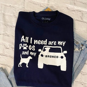 Dogs and Bronco personalized Gildan t-shirt