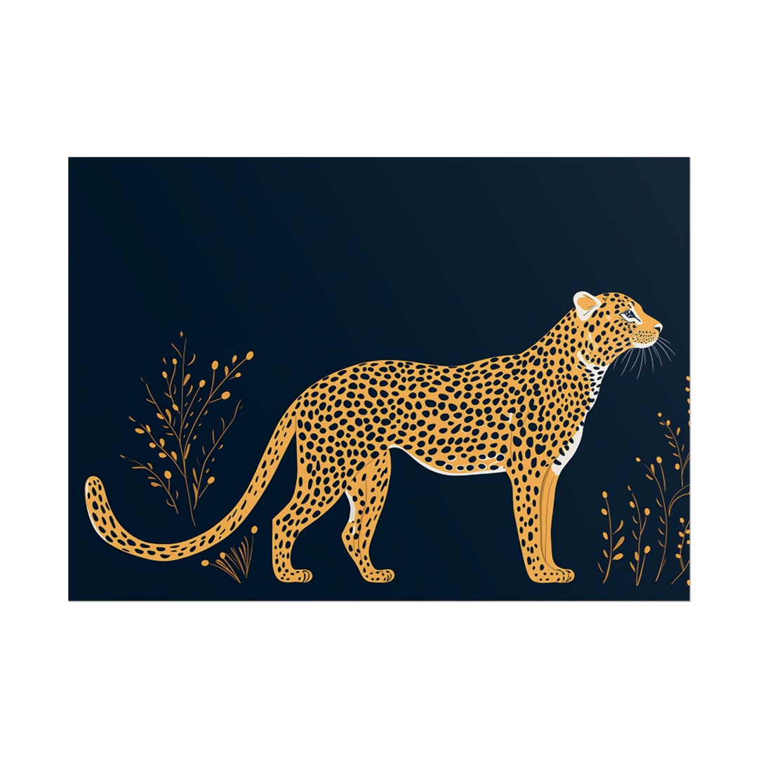 Cheetah, Leopard, Art Print Fine Art Digital Art Art Print Living Room ...