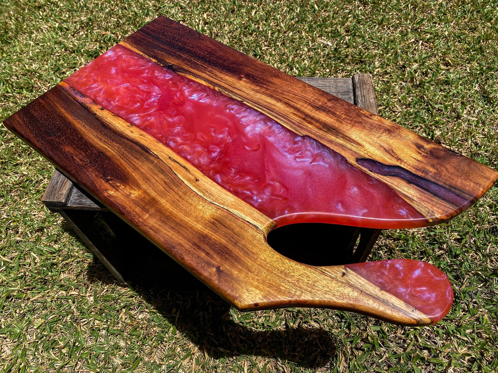Koa wood and resin charcuterie board/serving platter Etsy