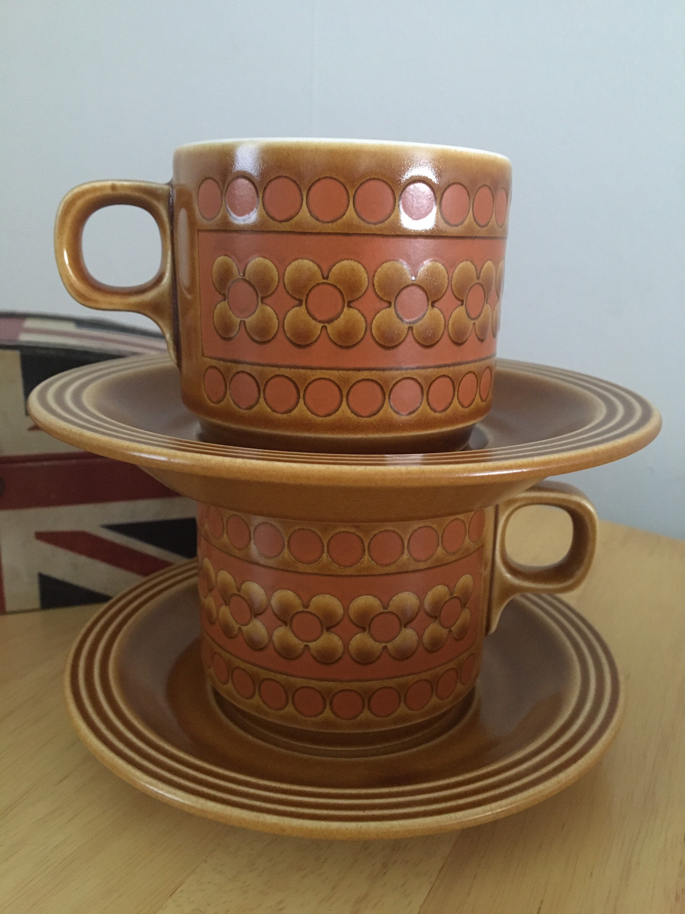 Hornsea Pottery Tea cups and Saucers Saffron Etsy