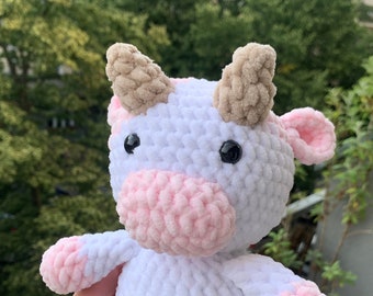 Jolie vache au crochet rose ~