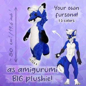 CUSTOM 1-5 colors | Crochet Plushie Fursona | Amigurumi Furry