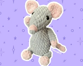 Rat gris - Jouet en tricot