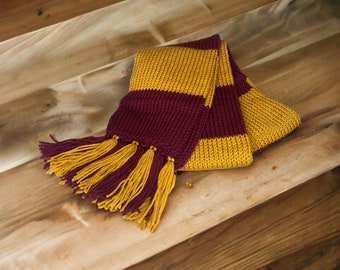 Harry Potter - Gryffindor Super Long Handmade Knitted Double Layered Scarf