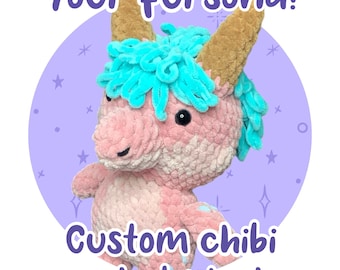 Custom Chibi Fursona | Soft Crochet Plushie | Cute Plush Amigurumi