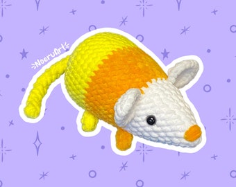 Cute Candy Corn Plush Crochet Rat