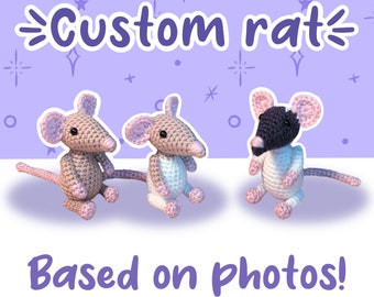 Rata de ganchillo personalizada / Rata Amigurumi de tu foto