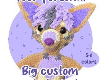 CUSTOM 5-8 colors | Crochet Plushie Fursona | Amigurumi Furry