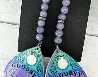 Blue Angelite Gemstone Hello Goodbye Earrings