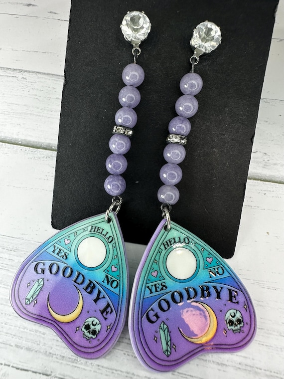 Blue Angelite Gemstone Hello Goodbye Earrings