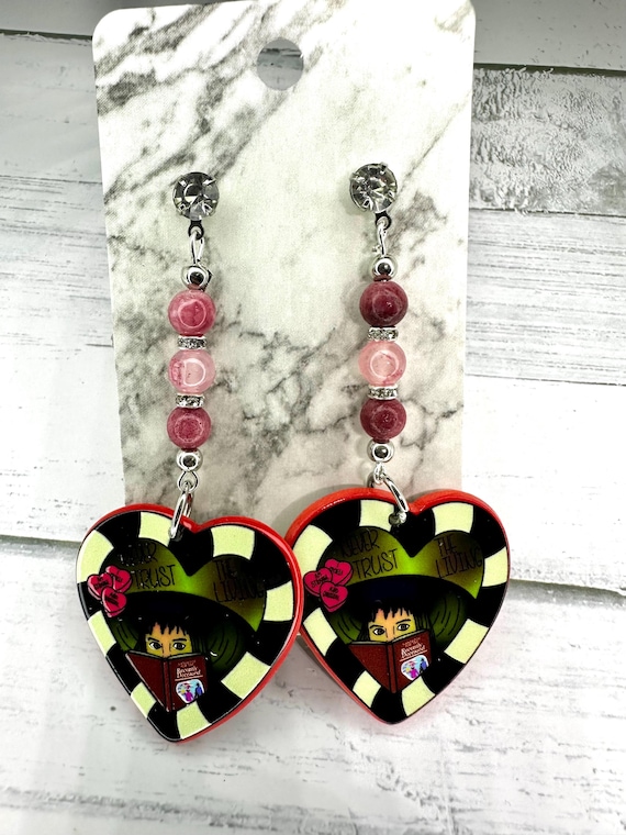 Rose Persian Jade Gemstone Never Trust the Living Earrings
