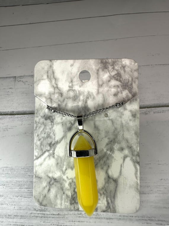 Lemon Jade Point Gemstone Necklace