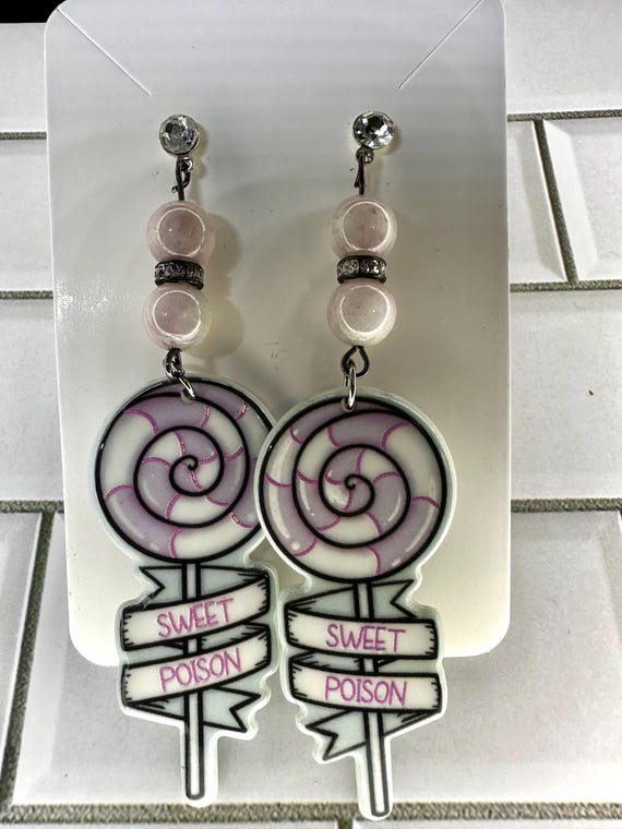 Lavender Kinzite 8MM Sweet Poison Gemstone Earrings