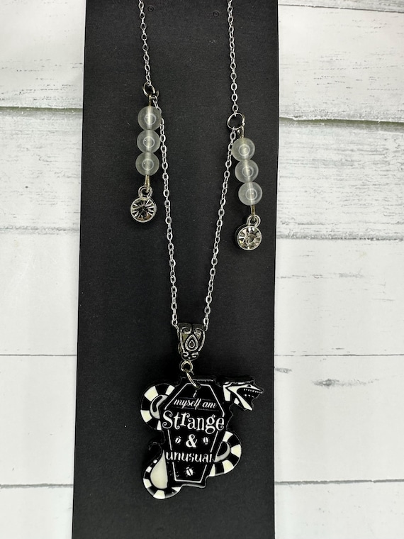 I Myself Am Strange & Unusual Necklace with Milky Quartz Gemstones